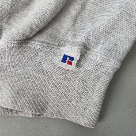 Vintage 90s Russell Gray Graphic Streetwear Boxy Crewneck Sweatshirt XL - Picture 7 of 11